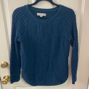 SALE 4 for $20!!!! LOFT Medium Teal Blue cotton blend pullover sweater crochet